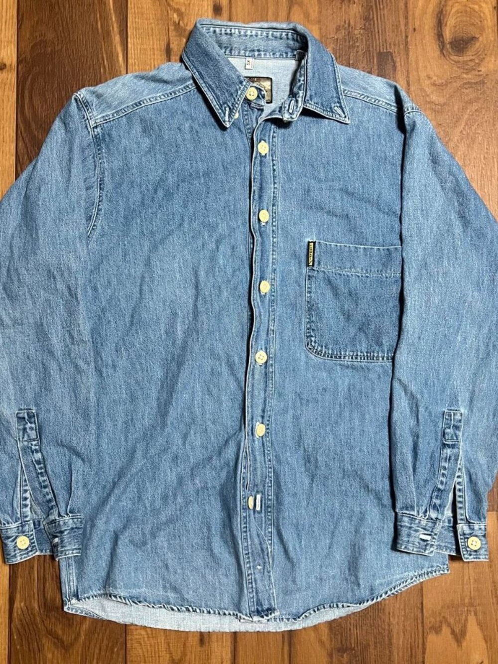 Vintage Armani Jeans Men's XS Denim Button-Down Shirt Made in Italy